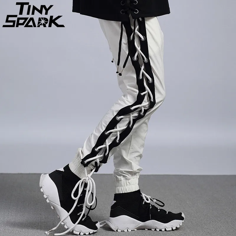 Брюки в стиле Харадзюку 2019 спортивные штаны для бега уличная одежда с лентами