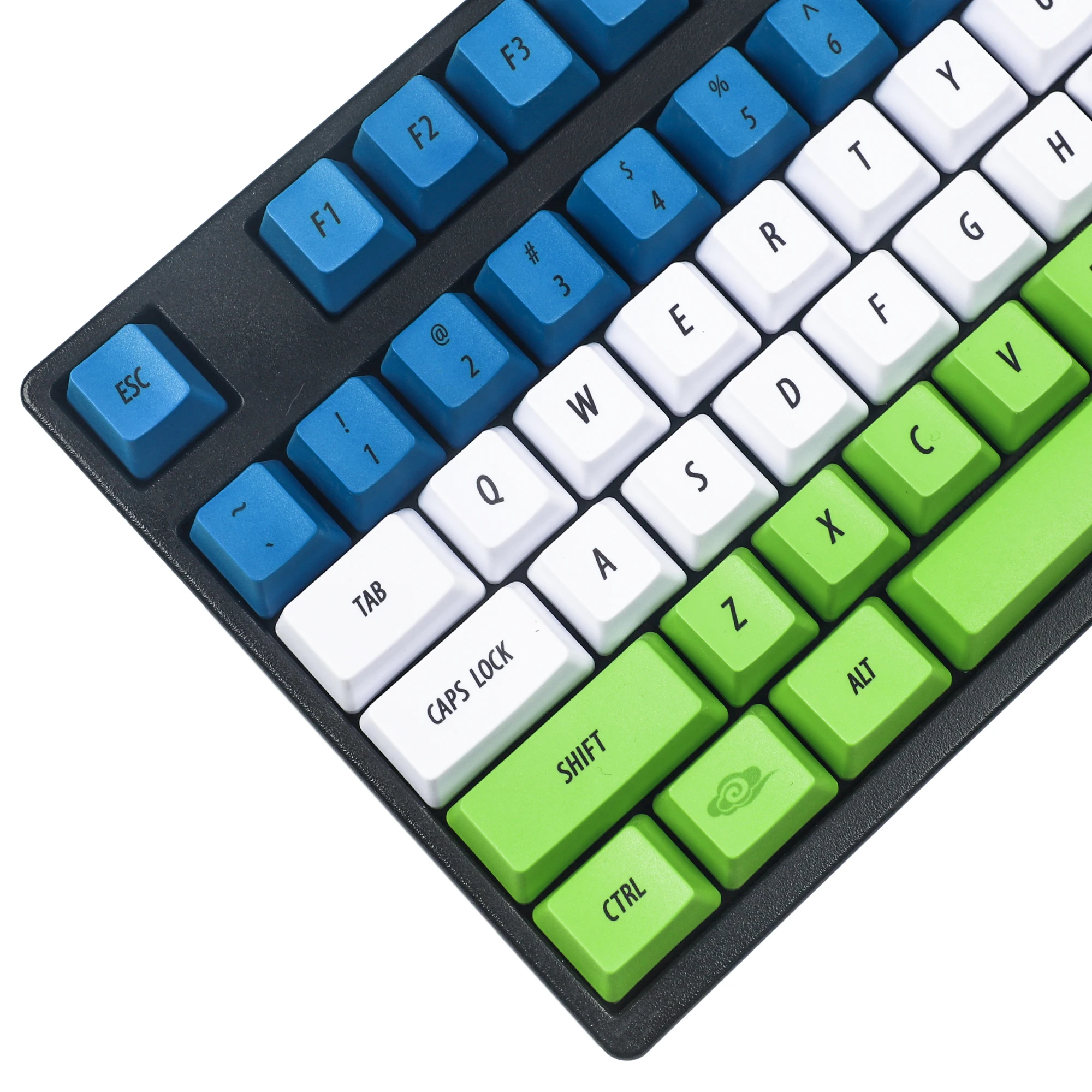 

132 Custom Keycaps Pan Gu Green Blue White OEM Profile Dye Sub PBT Key Caps For MX Keyboard 104 87 61 96 75 GK64 68
