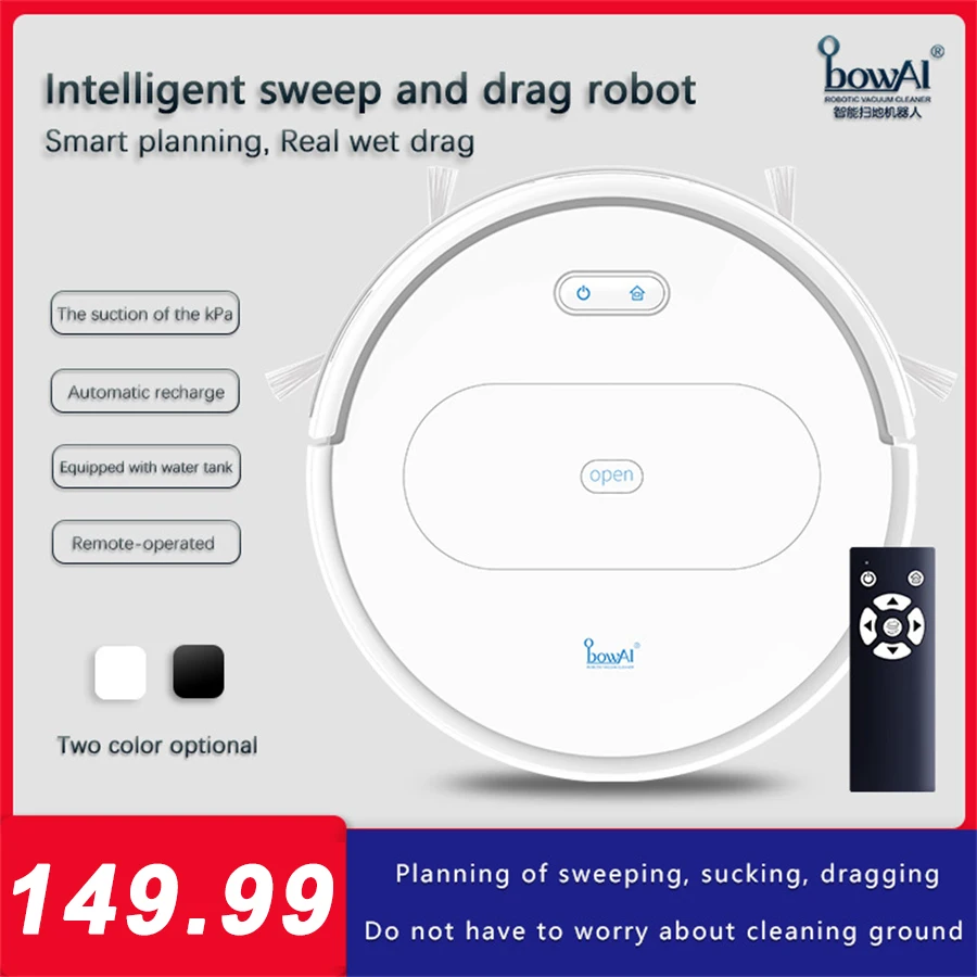 

1800Pa Smart Robot Vacuum Cleaner Multifunctional 3-In-1 Floor Sweeping Robot Dry Wet Vacuum Cleaner Machine Auto Rechargeable