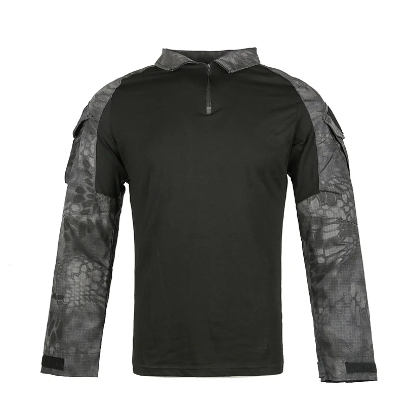 

Tactical Military Camouflage Shirts Special Forces Mens Army Fan Long Sleeve Tee Shirts Combat Compress Quick Drying Clothes