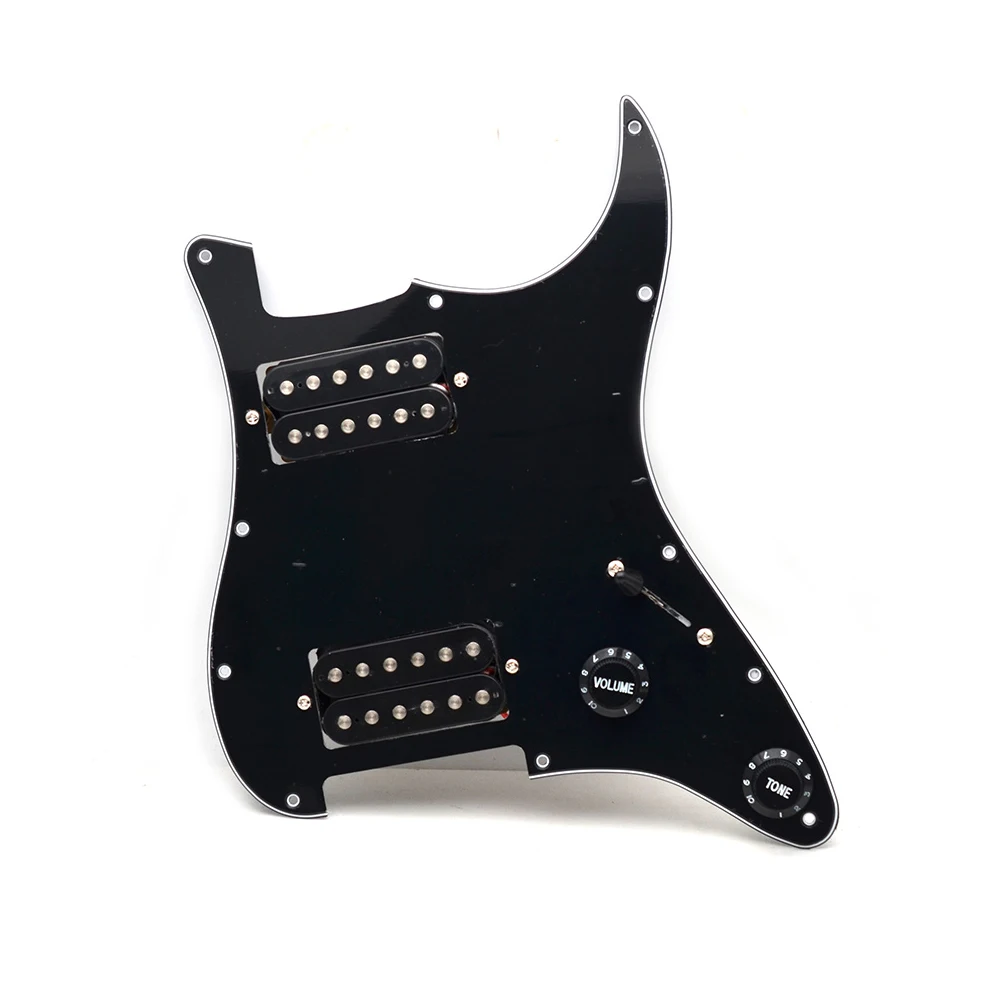 

Black / White HH Guitar Pickguard Electric Guitar Pickguard and Black Two Humbucker Loaded Prewired Scratchplate Assembly