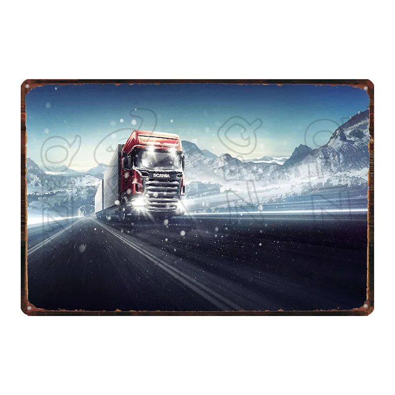 【YZFQ 】винтажные знаки металлический грузовик Scania гаражные постер на стену для