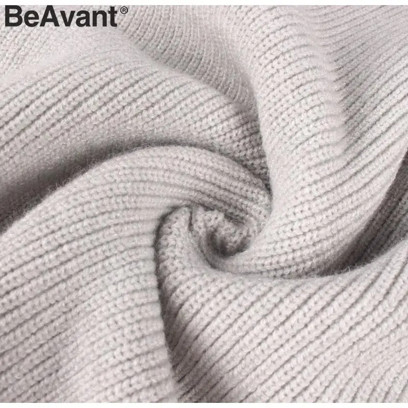 BeAvant, сексуальное женское платье-свитер с v-образным вырезом, платье с высокой талией и поясом, вязаное платье, элегантное женское осеннее зимнее винтажное короткое платье