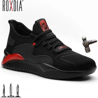 roxdia new mens and womens labor protection shoes steel head breathable work shoes anti smash anti puncture large rxm622