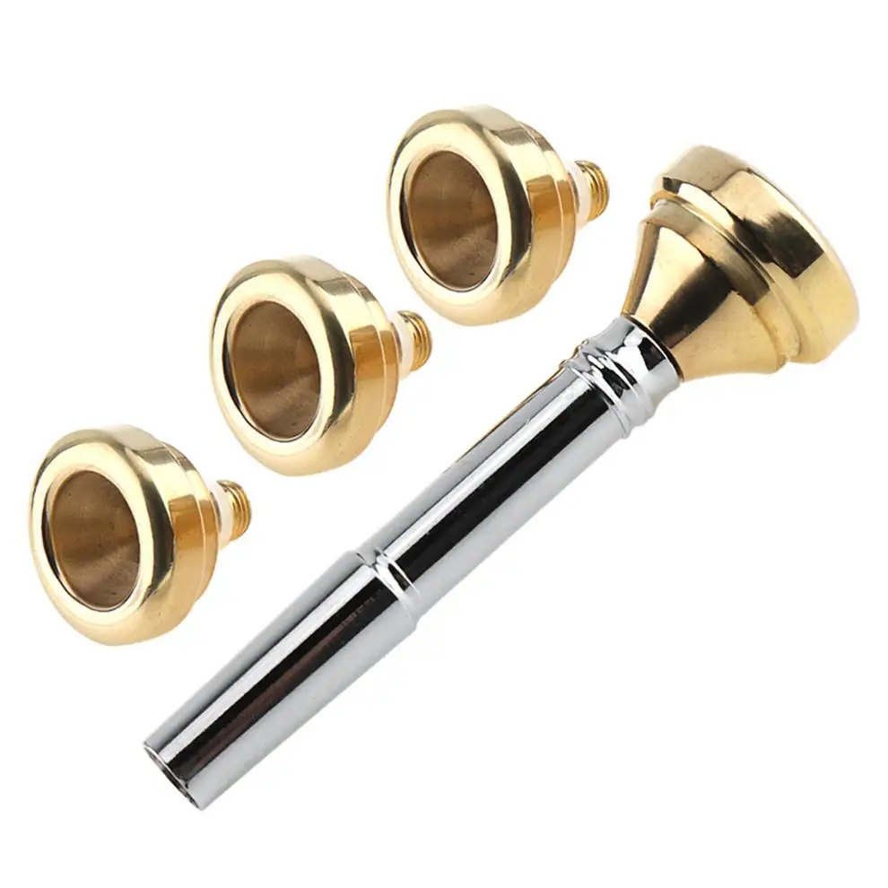 5pcs/set Trumpet Mouthpiece Set 3C 2C 2B 3B with Gold Plating 7# Heads and 4 Cups for | Спорт и развлечения