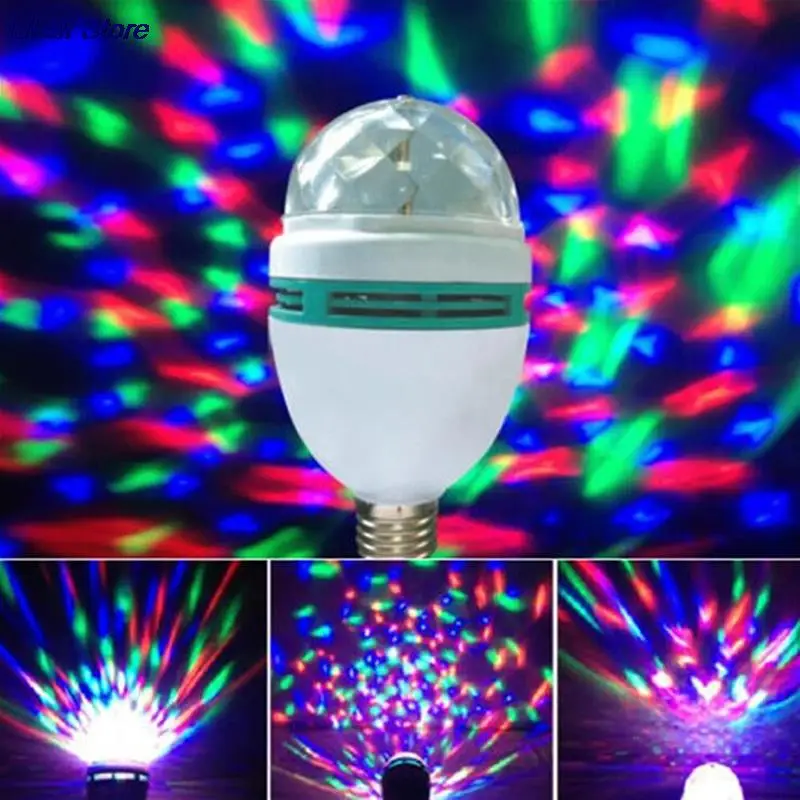 Цветной автоматический вращающийся световой дисплей Disco Light E27 3W RGB лампа-ампула для декорации на вечеринках игрушка для освещения дома LED on.