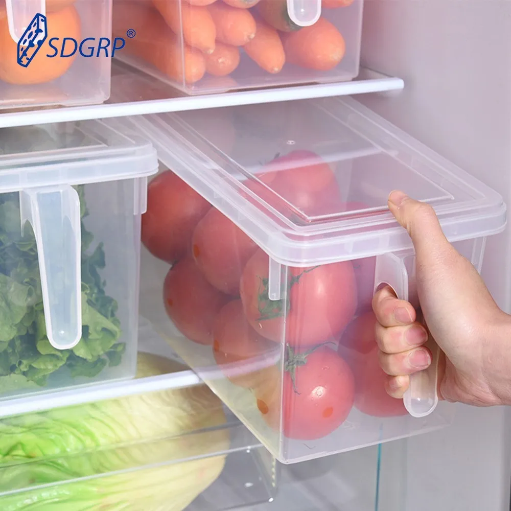 Kitchen Transparent Storage Box Sealed Jar Grains Beans Organizer Food Containers Refrigerator Boxes with Handle | Дом и сад