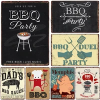 bbq tin sign vintage metal plate painting retro iron picture barbecue shop rotisserie grill room wall decoration