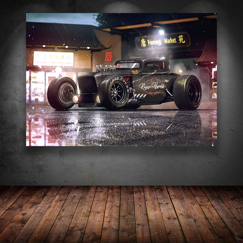 

Modern Wall Art Picture Canvas Painting Rogue Hunter Hot Rod Tuning Car vintage Sport Car Posters and Prints for Home Room Decor