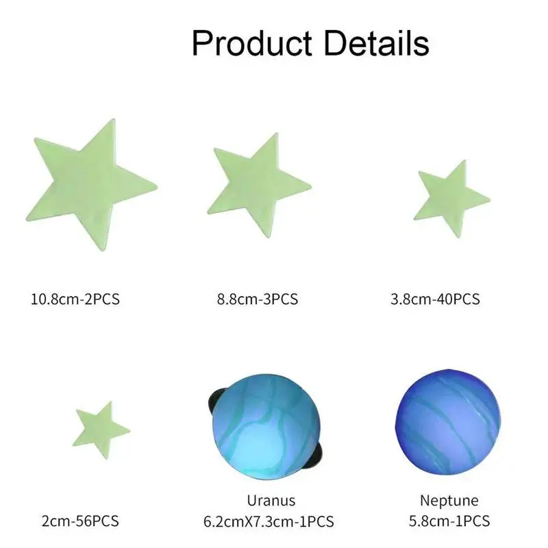 Новинка светящиеся настенные наклейки на солнечной системе флуоресцентные