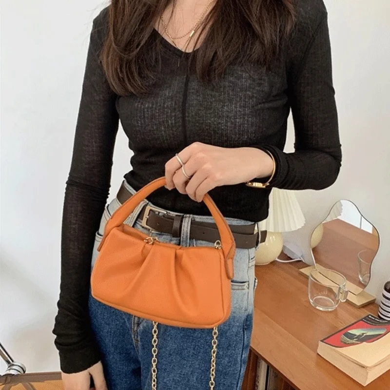 

Женский однотонный клатч, кошелек, сумочки, женская сумка из мягкой искусственной кожи на цепочке, сумки-мессенджеры на плечо, модная малень...