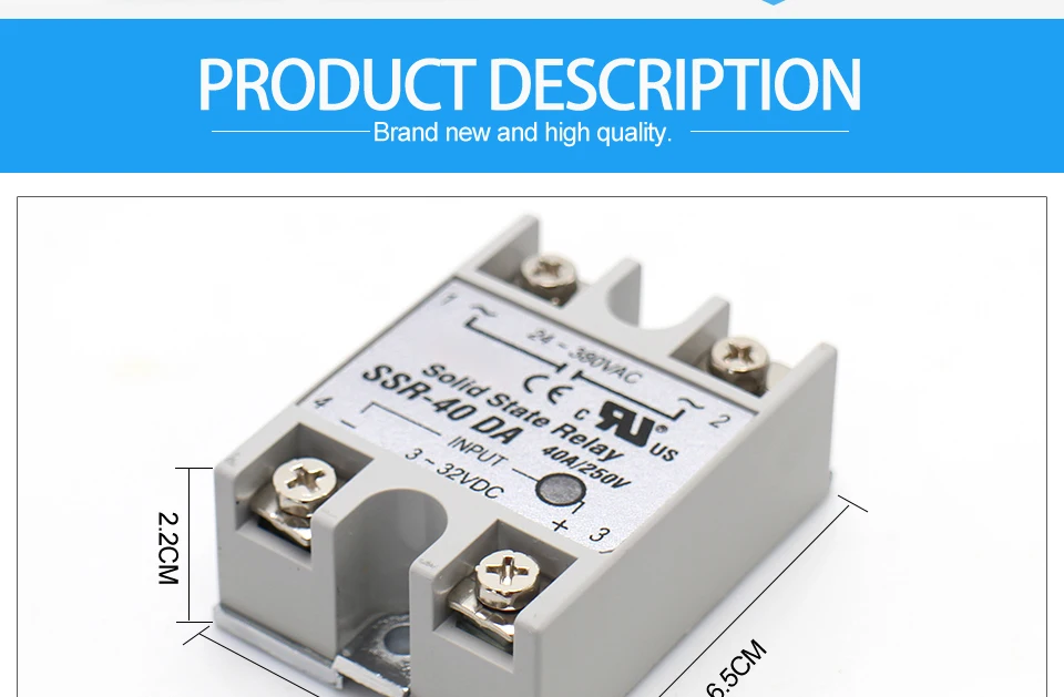 24 v-380 v 40a 250v Ssr-40da 3-32v Dc В Ac Ssr-40 Da Ssr мягкий пусковой модуль электромагнитного контактного реле твердотельное реле