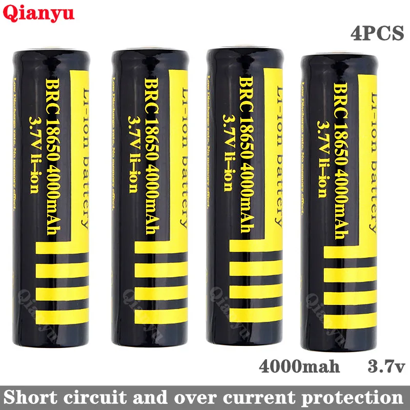 

100% original 18650 3.7V 4000mAh Rechargeable Li-ion Battery for Flashlight Torch 18650 Battery accumulator battery