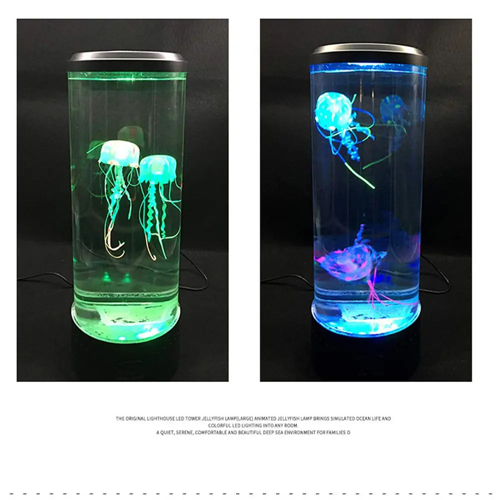 1 шт. цветной светодиодный настольный имитация медуз светильник в аквариуме