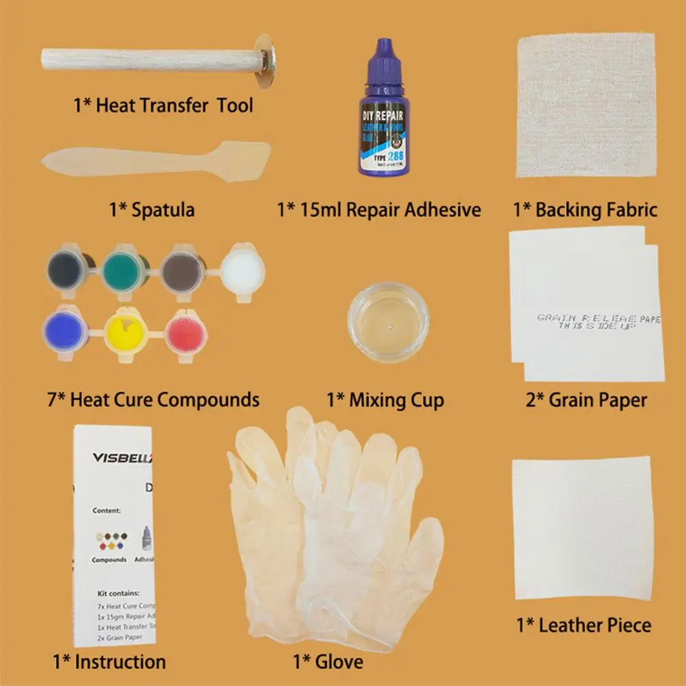 

Car Leather And Vinyl Repair Kit For Car Seat Cracks Cuts Burns Tears Leather Refurbishing For Instrument Panels Sofas Repair