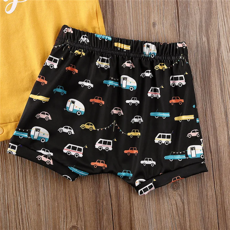 

Newborn Infant Baby Boy Hooded Romper Top Print Shorts Clothes Set Outfit Sunsuit Summer