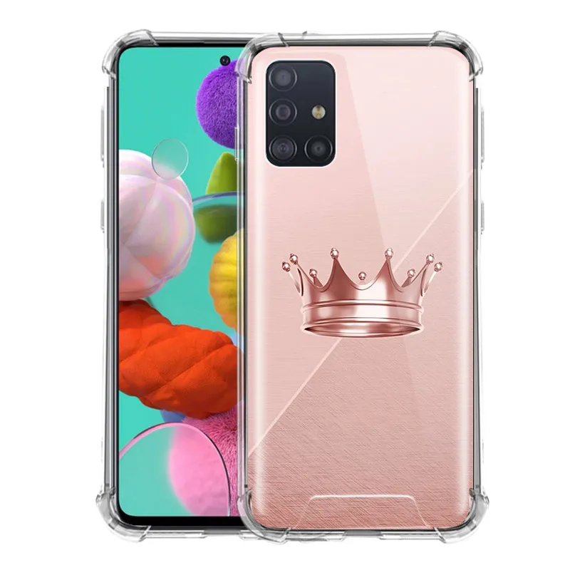 

Airbag Case for Samsung Galaxy A51 A71 M31 A42 5G A21s A41 M51 A31 M31s Cover Phone Back Shell Capa Rose And Diamond Butterfly