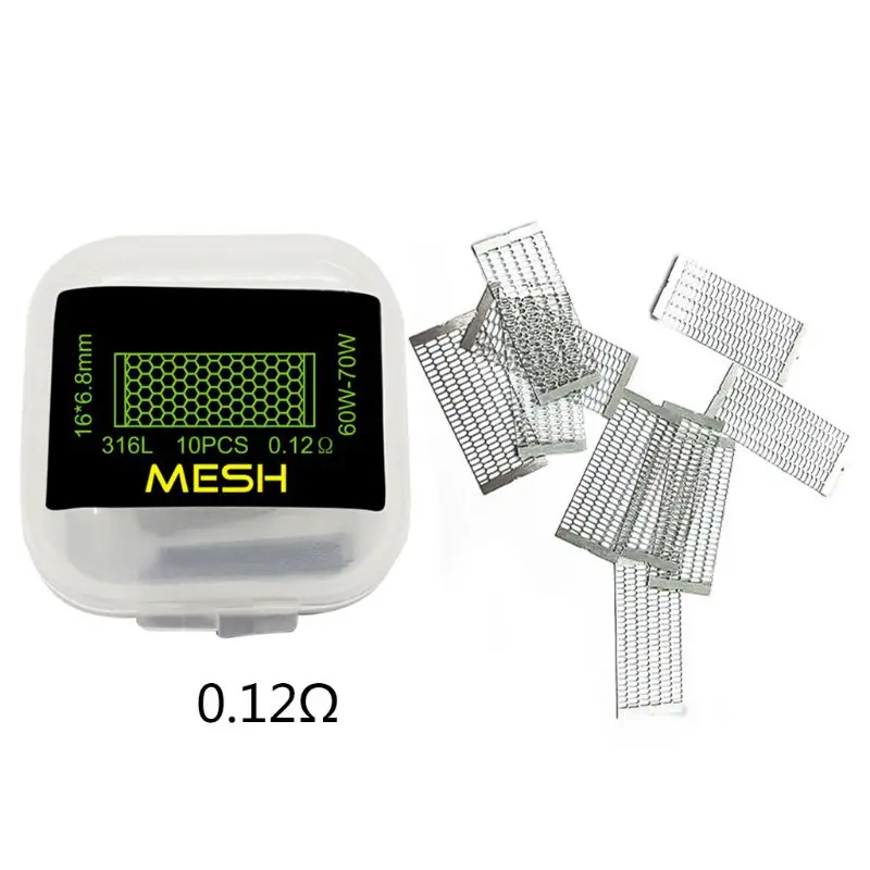 

10PCS 0.12ohm 316SS Stainless Steel Meshwork Pre-Built Mesh Coils Wire for Vape RTA RDA Accessories Kit High Quality Trustworthy