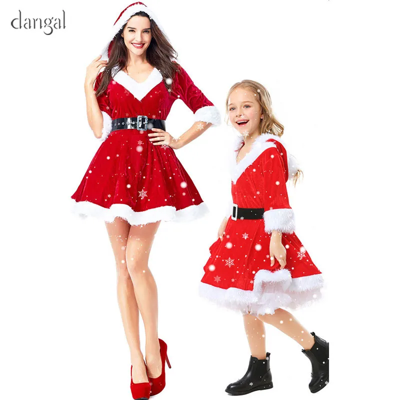 Новинка красное милое рождественское платье со шляпой для маленьких девочек