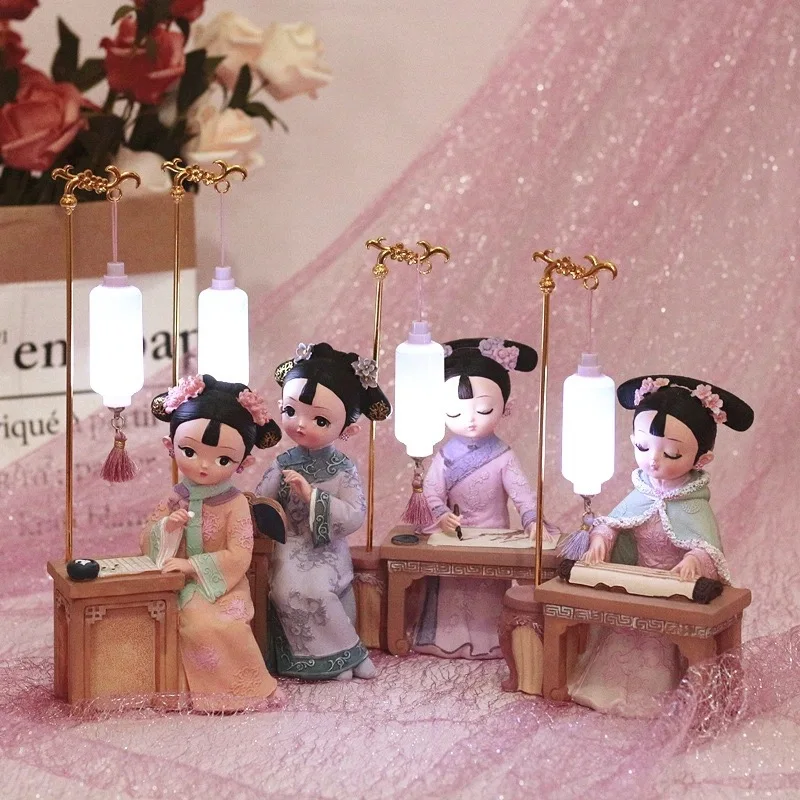 

Retro Chinese Palace Princess Miniature Decor Gifts Pretty Girl Birthday Kids Favor Cake Decoration Cupcake Topper for Dessert