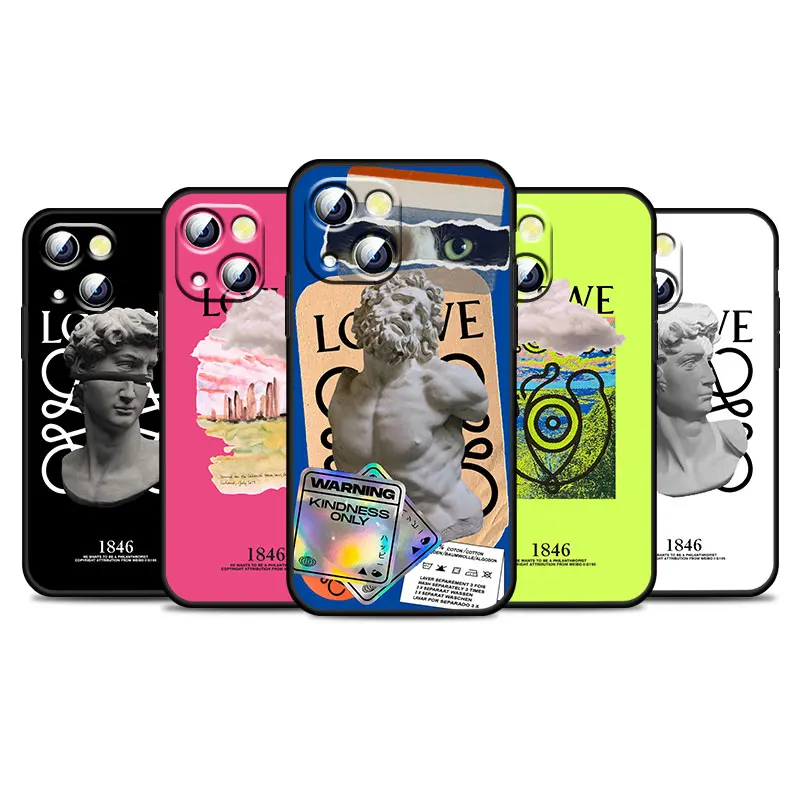 

Love fashion we For Apple iPhone 13 12 11 Pro Max Mini XS Max X XR 6S 6 7 8 Plus 5S SE2020 Soft Black Phone Case