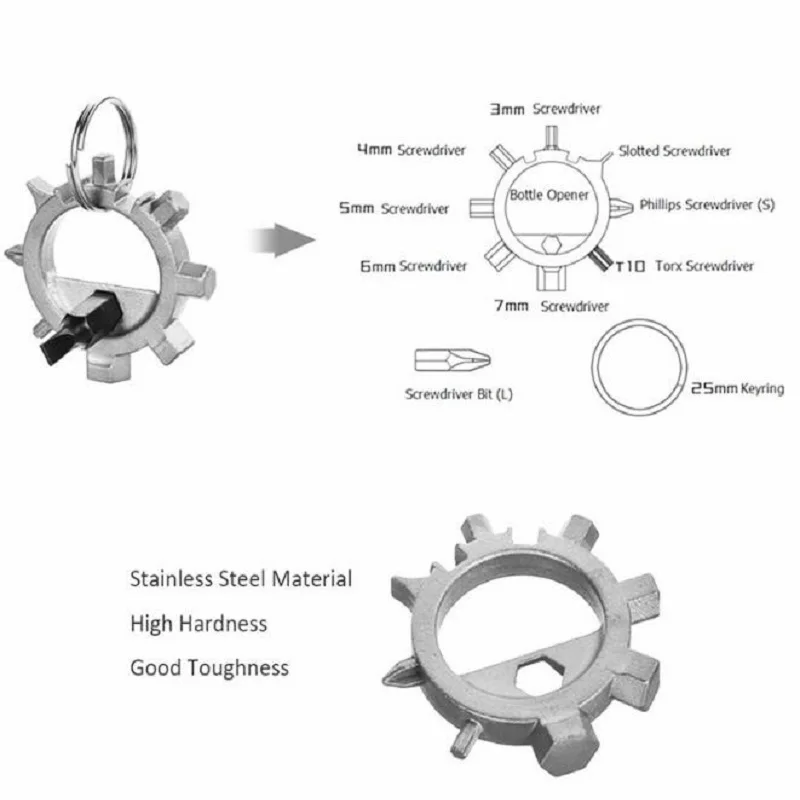 

12 in 1 EDC Outdoor Multi-function Key Portable Tool Octopus Bike Repair Tool 12 Function Screwdriver
