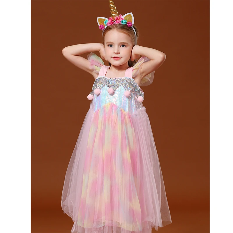 3 шт. платье для девочек с радужным единорогом Bebe Розовая лошадь одежда Хэллоуина