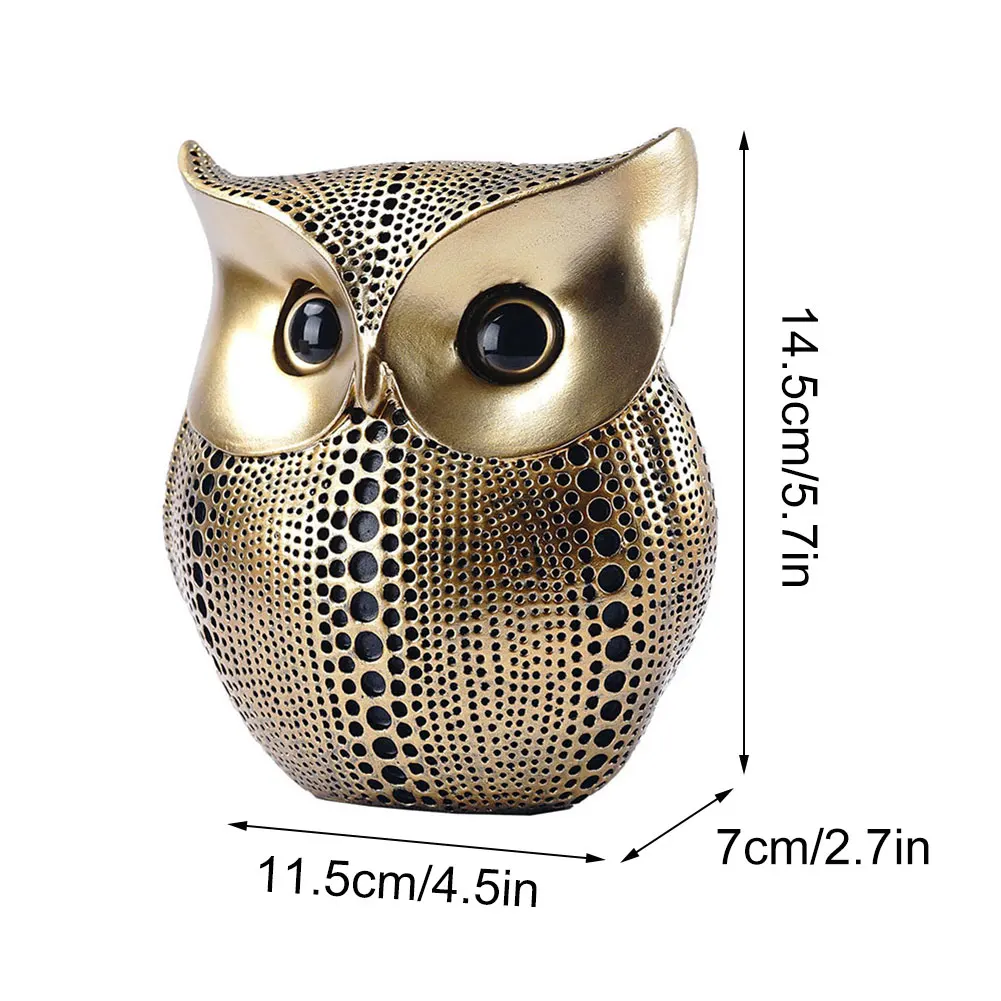 

Owl Golden Decoration Resin Living Room Decor Animal Sculptures Small Crafted Decor Statuette Figurines For Interior
