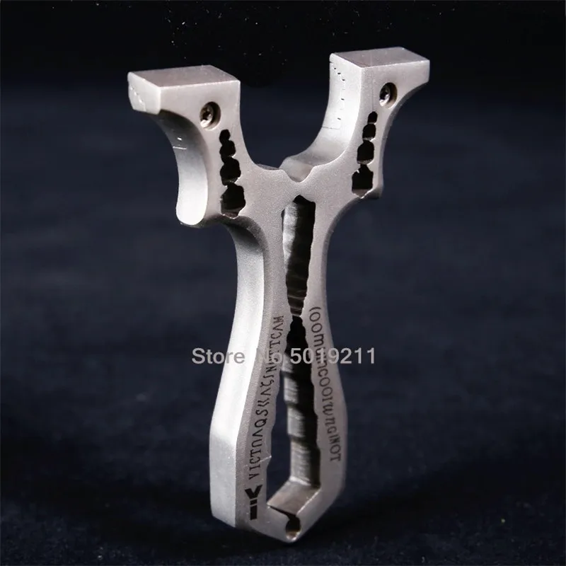 

Hot sale 2019 new Slingshot Hunting Stainless Steel Clip Slingshot with Rubber Band Outdoor Shooting Game