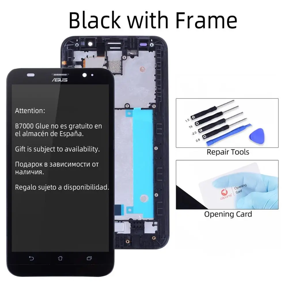 Black with Frame ЖК-дисплей для ASUS Zenfone 2 ZE551ML ЖК-дисплей Z00AD сенсорный экран с рамкой для ASUS Zenfone 2 ZE551ML дисплей - Цвет: Black with Frame
