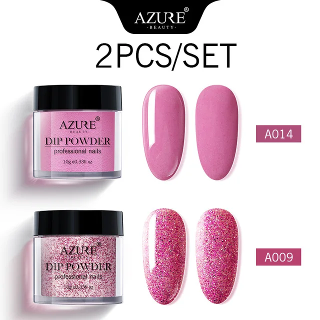7 Azure beauty 2 шт./лот погружающийся порошок для нейл-арта блестящий порошок Блестящий Сияющий погружающийся порошок верхний гель Базовое покрытие натуральный сухой порошок для ногтей - Цвет: 7