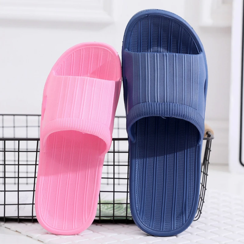 Лидер продаж тапочки летние Нескользящие домашние в полоску плоская банная