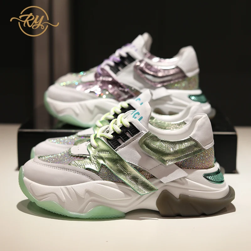 RY RELAA кроссовки женские 2020 модные роскошные туфли из натуральной кожи на