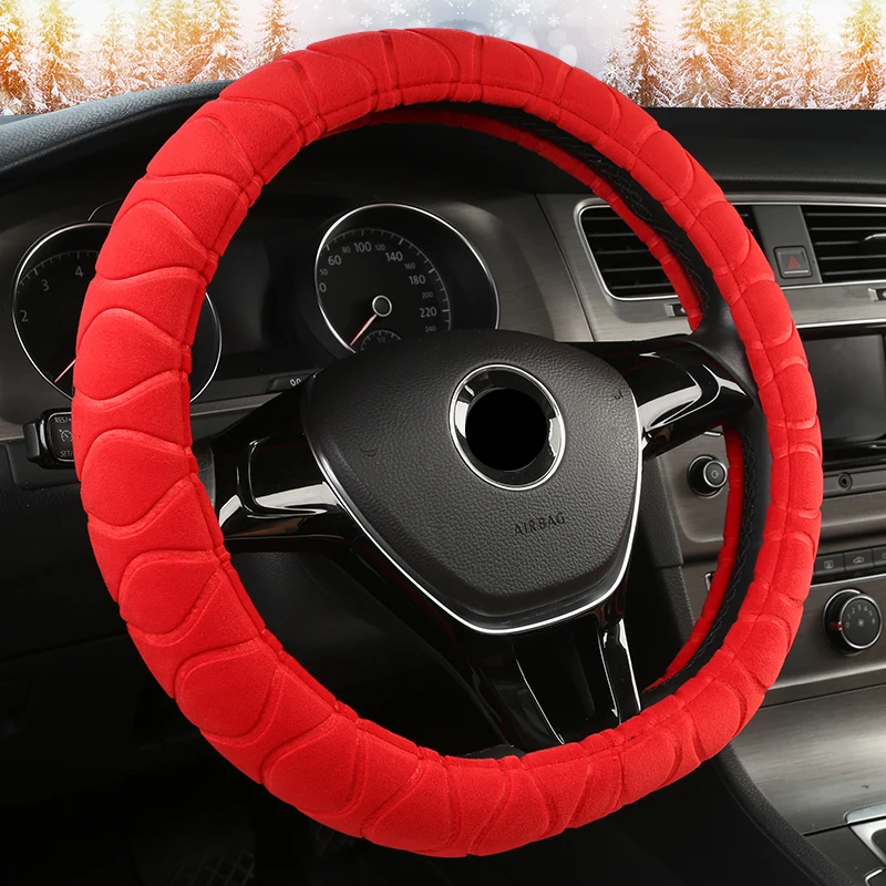 Зимняя плюшевая крышка рулевого колеса для Polo sedan Golf 3 4 5 6 7 Jetta Passat Touran Touareg Phaeton Scirocco автомобильные аксессуары