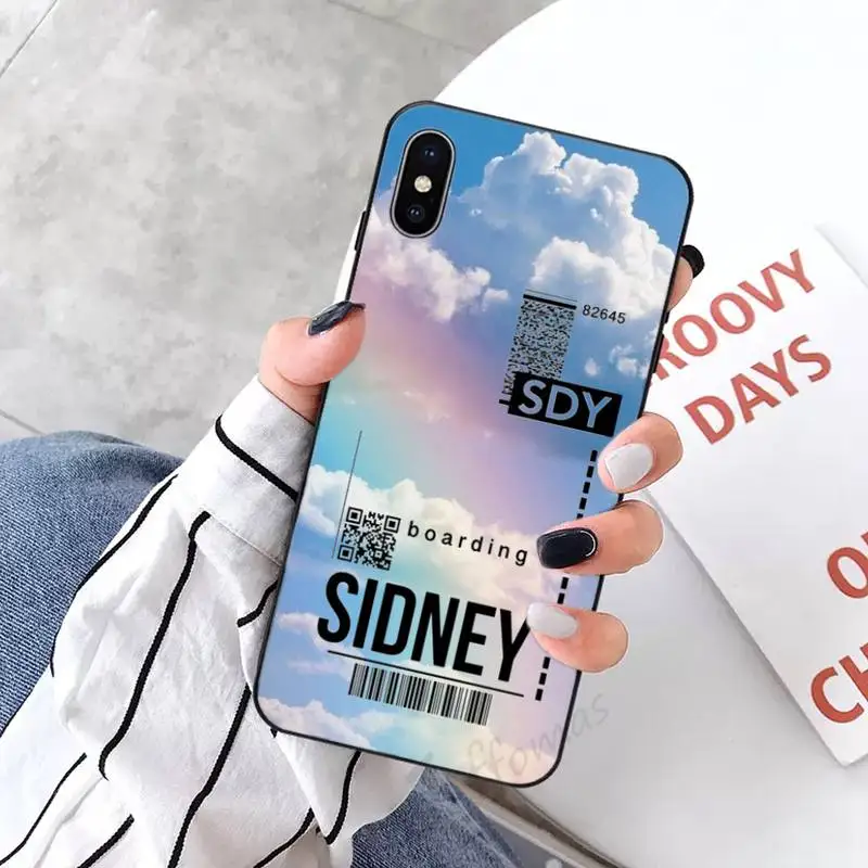 

Rainbow Sky air Ticket Clouds Phone Case for iPhone 11 12 pro XS MAX 8 7 6 6S Plus X 5S SE 2020 XR