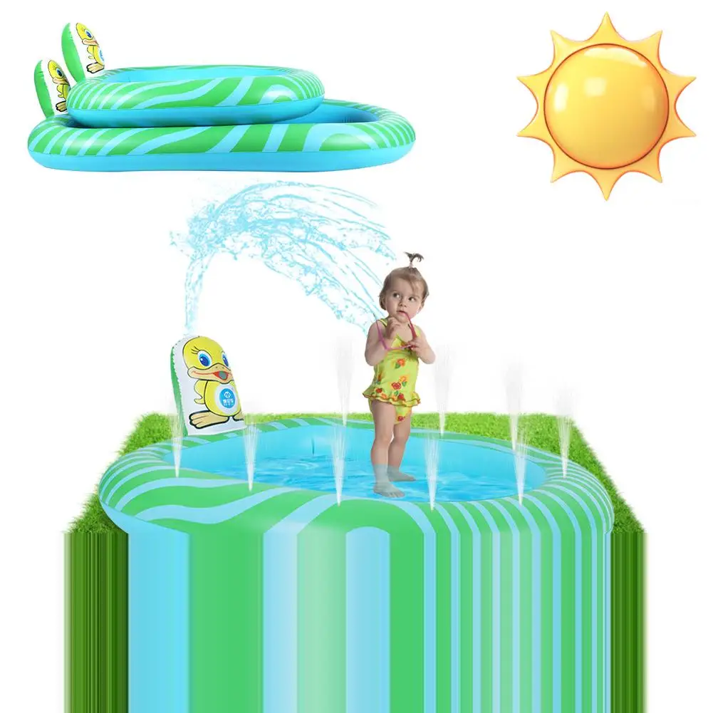 

Kids Inflatable Swimming Pool Sprinkler Splash Pad Water Park Toddlers Kiddie Wading Swimming Outdoor Water Play Mat