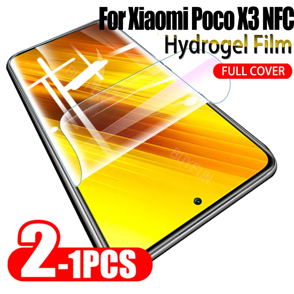 

Гидрогелевая пленка для Xiaomi Poco X3 NFC, Защитная пленка для Xiaomi Poco X3 NFC, прозрачная защитная пленка HD, не стекло, 1-2 шт.