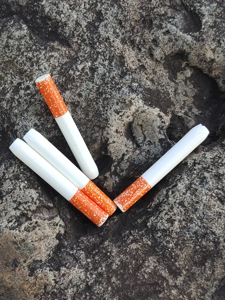 

Cigarette Shape Ceramic Pipe Aluminum Pipe 59mm/78mm/83mm SmokingOne Hitter Metal Pipe Smoking Accessory