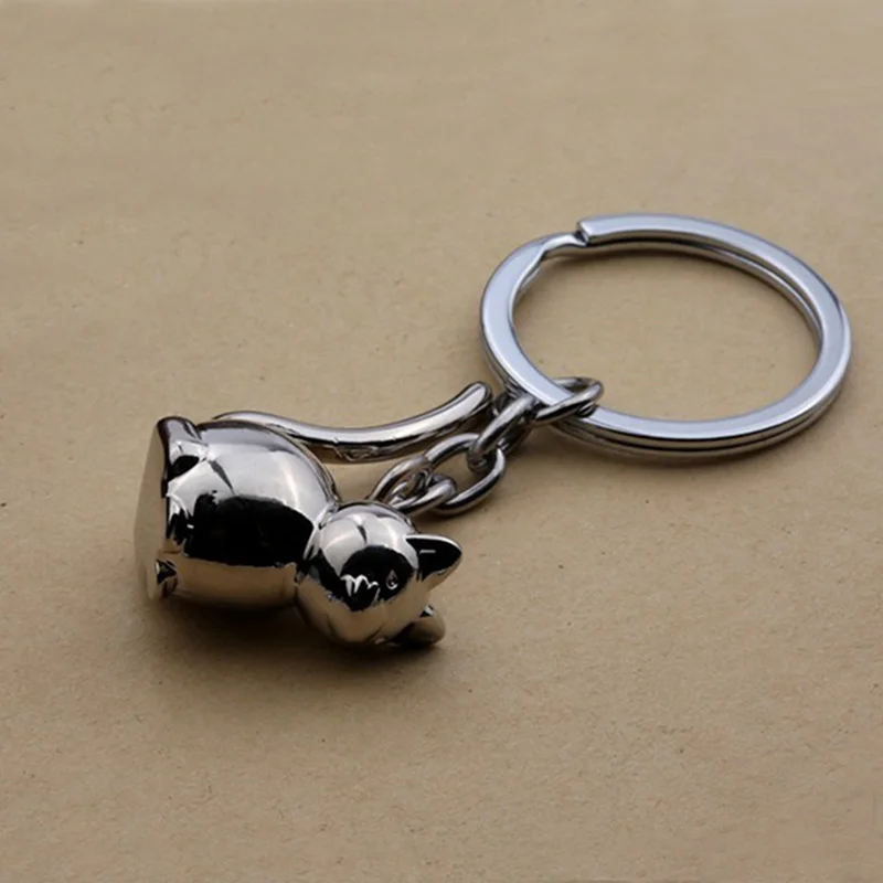 

3D Cat Keychain Cute Key Ring for Women Kitten Lucky Cat Key Chain Key Holder Mens Car Portachiavi Chaveiro Llaveros Bag Charm