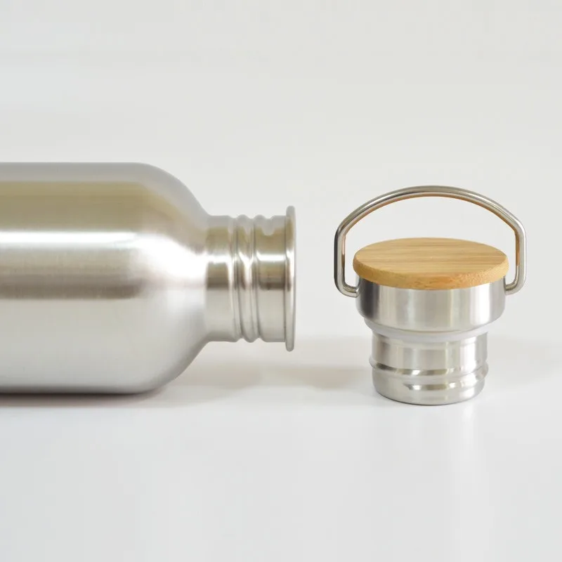 Бутылка для воды из нержавеющей стали не содержит Бисфенол А Бамбуковая крышка