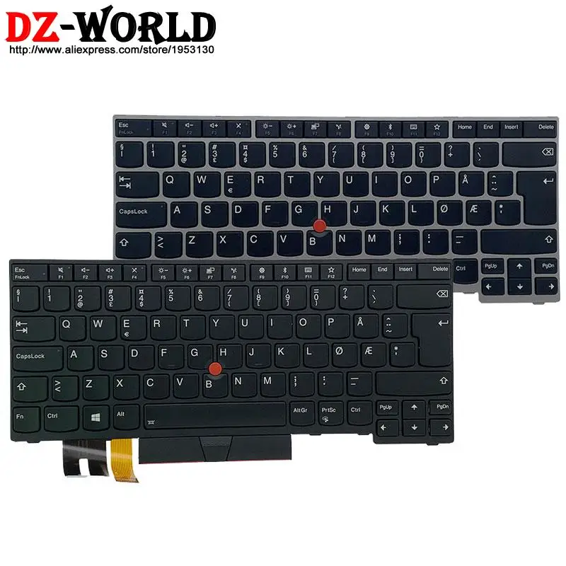 

New/Orig No Norway Backlit Keyboard for Lenovo Thinkpad E480 E490 T480S L480 T490 T495 L380 L390 Yoga L490 P43s E485 E495 Laptop