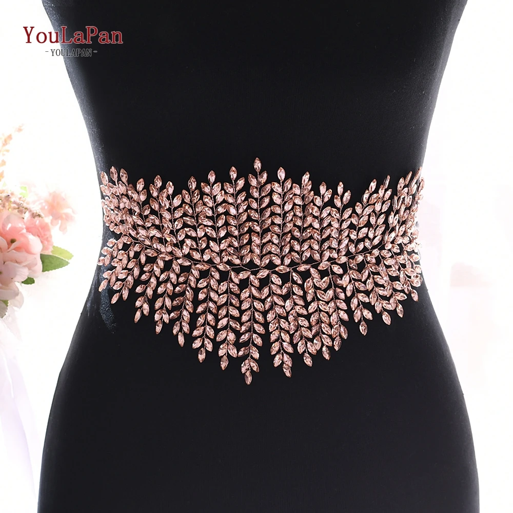 

TOPQUEEN SH238-P Red Rhinestone Belts for Women Formal Belt for Women Simple Wedding Dress Belt Sequin Belt Vintage Sash Belts