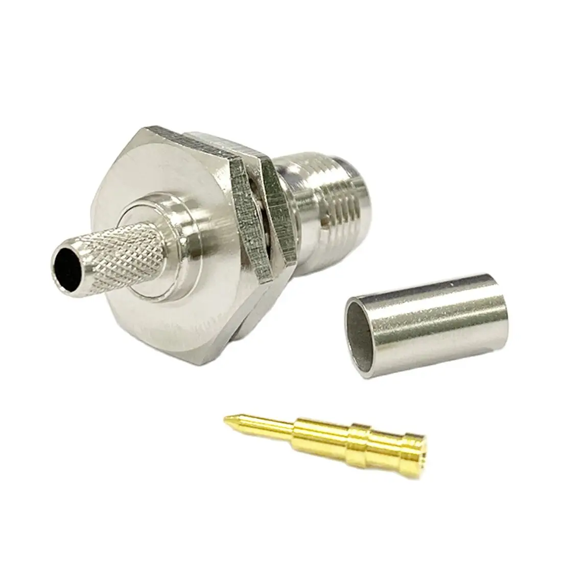 1PC RP-TNC Female Jack Nut Inner Pin RF Coax Connector Crimp RG58 RG142 RG400 LMR195 Straight Nickelplated NEW Wholesale | Обустройство