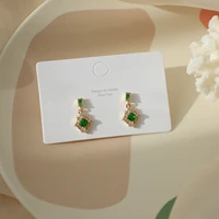noble retro micro inlaid aaa green zircon earrings s925 silver needle ladies banquet high end accessories jewelry pendant