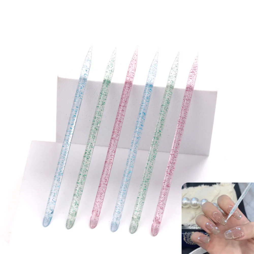 

50pcs Nail Crystal Stick Nail Art Cuticle Pusher Reusable Double End Nail Art Cuticles Remove Tool Pedicure Nails Manicures Tool