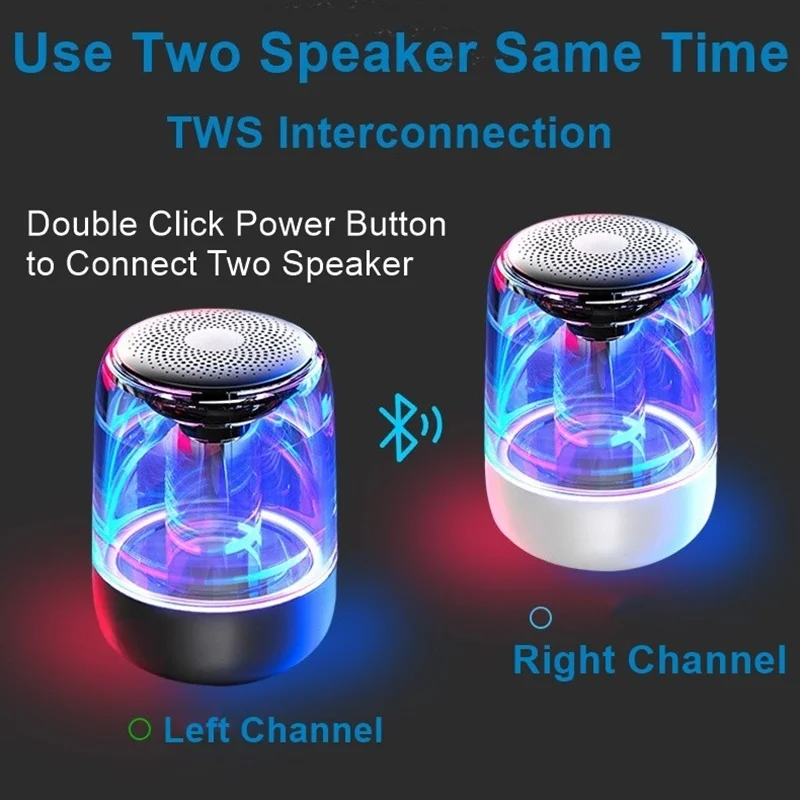 KISSCASE TWS Беспроводная колонка светящаяся с Bluetooth 5 0 портативный светодиодный