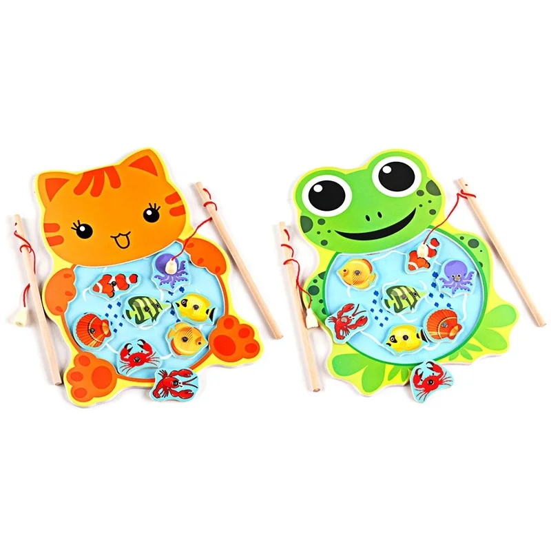 

Montessori Wooden Classic Fishing Creative Kids Toys For Children Intelligent Interactive Brinquedos Juguetes Brinquedo Oyuncak
