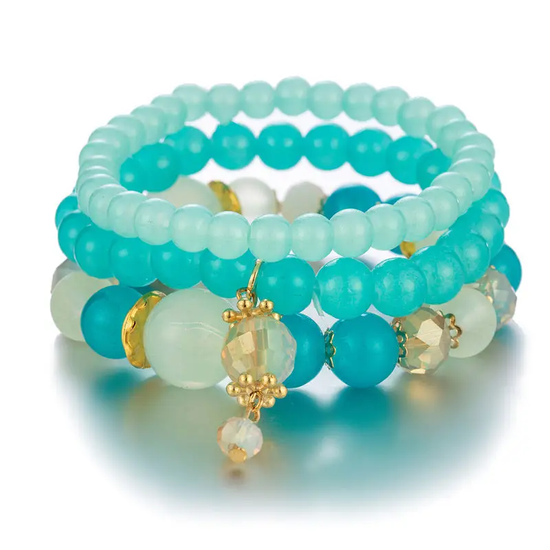 

Elegant temperament fashion handmade beaded small fresh bracelet sweet multi-layer stretch bracelet