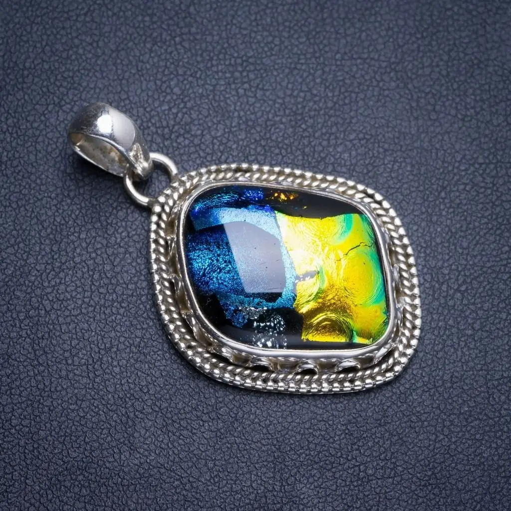 Натуральное Радужное дихроическое стекло ручной работы уникальный кулон из