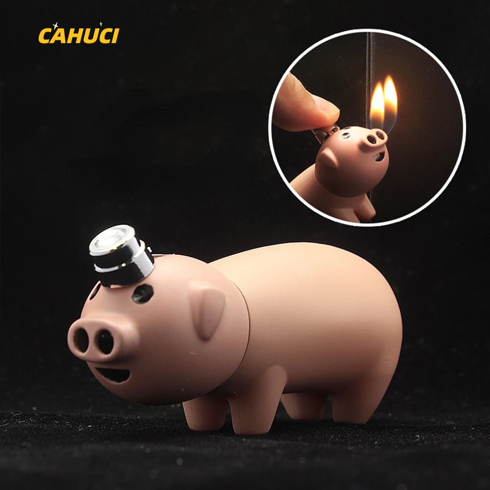 Креативная мини-зажигалка в виде свиньи фонафонарь карманная зажигалка для